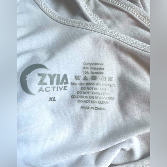 🔥Zyia Active White Effortless Mesh Trim Racerback Tank, Size XL, Yoga Runnjng - Picture 7 of 7